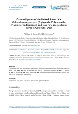 Cave Millipedes of the United States. XV