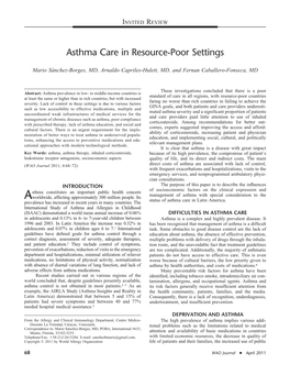 Asthma Care in Resource-Poor Settings