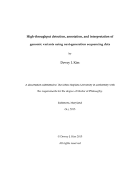 High-Throughput Detection, Annotation, and Interpretation Of