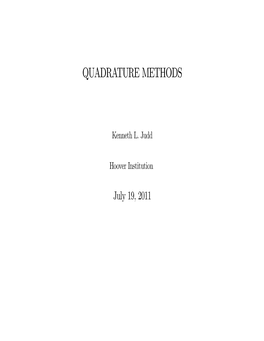 Quadrature Methods