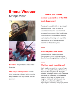 Music Senior Spotlight 2021- Week of March