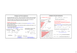 Collapse and Final Explosions Collapse and Final Explosions
