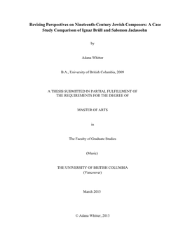 Revising Perspectives on Nineteenth-Century Jewish Composers: a Case Study Comparison of Ignaz Brüll and Salomon Jadassohn
