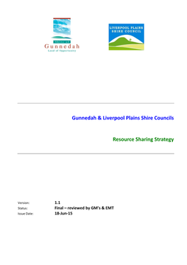 Gunnedah & Liverpool Plains Shire Councils Resource Sharing Strategy