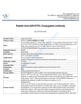 Rabbit Anti-AZI1/FITC Conjugated Antibody-SL12977R-FITC