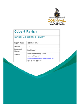 Cubert Housing Needs Survey Full Report