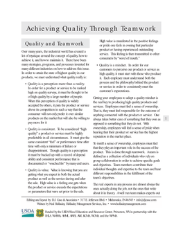 Achieving Quality Through Teamwork