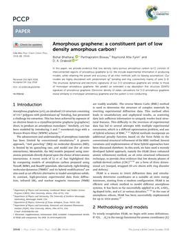 Amorphous Graphene: a Constituent Part of Low Density Amorphous Carbon† Cite This: Phys