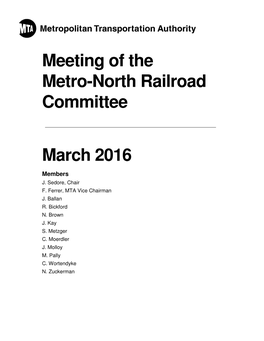 Meeting of the Metro-North Railroad Committee March 2016