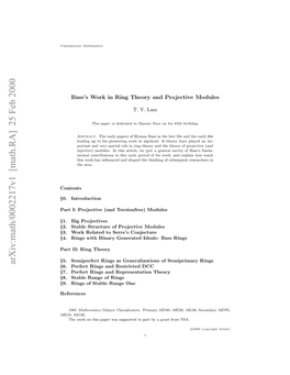 Arxiv:Math/0002217V1 [Math.RA] 25 Feb 2000 61,16G30