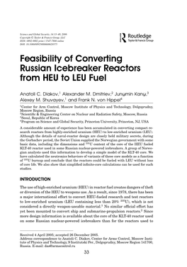 Feasibility of Converting Russian Icebreaker Reactors from HEU to LEU Fuel