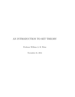 An Introduction to Set Theory