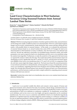 Land Cover Characterization in West Sudanian Savannas Using Seasonal Features from Annual Landsat Time Series