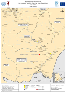 Earthquake in Tachileik Township, Shan State (East) 24 March 2011 Village Locations