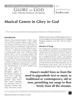 Glory to God Presbyterian the Presbyterian Hymnal Leader.Com