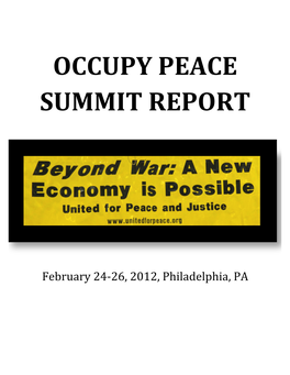 UFPJ OCCUPY PEACE SUMMIT Notes Final