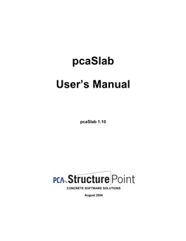 Pcaslab User's Manual