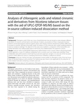 Analyses of Chlorogenic Acids and Related Cinnamic