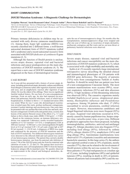 DOCK8 Mutation Syndrome: a Diagnostic Challenge for Dermatologists