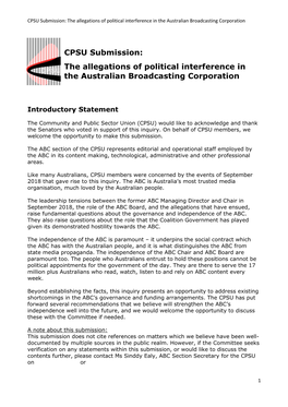 The Allegations of Political Interference in the Australian Broadcasting Corporation