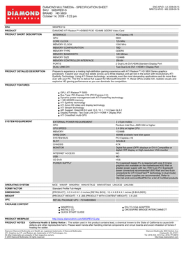 Specification Sheet Sku 5850Pe51g