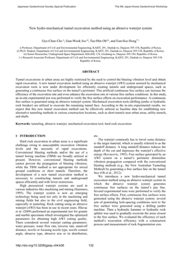 New Hydro-Mechanical Tunnel Excavation Method Using an Abrasive Waterjet System