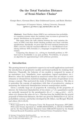 On the Total Variation Distance of Semi-Markov Chains