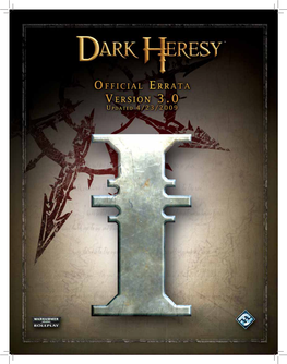 Dark Heresy Errata