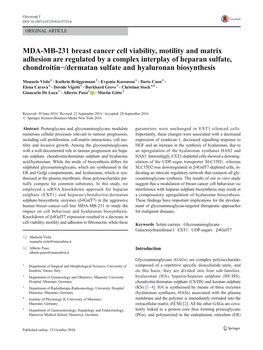MDA-MB-231 Breast Cancer Cell Viability, Motility and Matrix