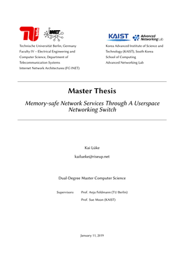 Memory-Safe Network Services Through a Userspace Networking Switch