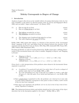 Telicity Corresponds to Degree of Change