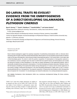 Do Larval Traits Reevolve Evidence from The