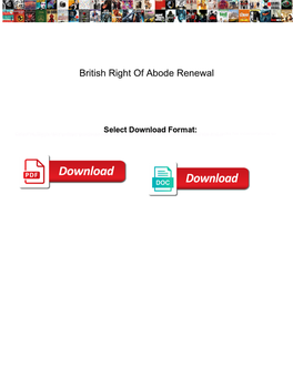 British Right of Abode Renewal