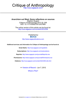 Stephen Nugent Critique of Anthropology 2012 32: 206 DOI: 10.1177/0308275X12437860