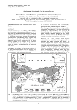 Geothermal Situation in Northeastern Greece