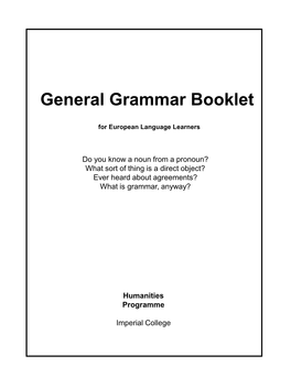 Grammar Booklet