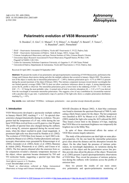 Polarimetric Evolution of V838 Monocerotis?