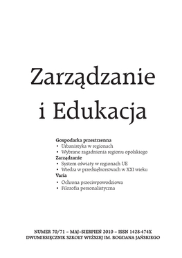 Zarz¹dzanie I Edukacja