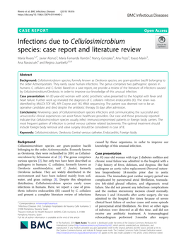 Infections Due to Cellulosimicrobium Species: Case Report and Literature