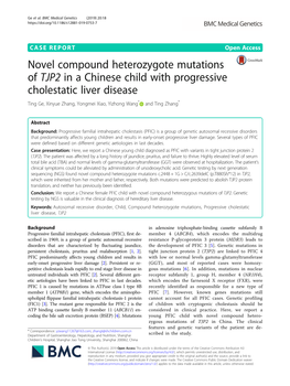 Novel Compound Heterozygote Mutations of TJP2 in a Chinese