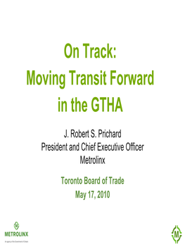 Moving Transit Forward in the GTHA