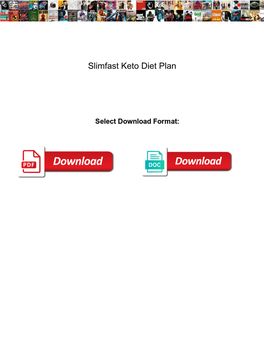 Slimfast Keto Diet Plan