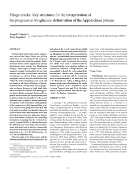 Fringe Cracks: Key Structures for the Interpretation of the Progressive Alleghanian Deformation of the Appalachian Plateau