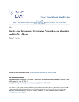 Borders and Crossroads: Comparative Perspectives on Minorities and Conflict of Laws