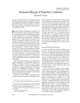 Molecular Biology of Hepatitis C Infection Kenneth E