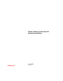 Oracle® Solaris 11.3 Security and Hardening Guidelines