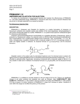 Primaxin Label