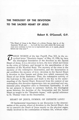 The Theology of the Devotion to the Sacred Heart of Jesus