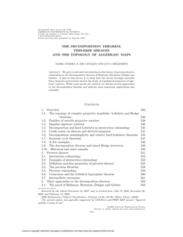 The Decomposition Theorem, Perverse Sheaves and the Topology of Algebraic Maps