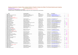 Directory of Crematoria in England, Wales, Scotland, Northern